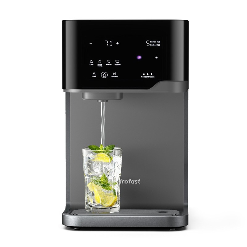 Hydrofast C300 RO Purificateur d'eau de comptoir, distributeur d'eau glacée et pétillante, filtration en 6 étapes