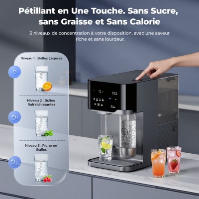 Hydrofast C300 RO Purificateur d'eau de comptoir, distributeur d'eau glacée et pétillante, filtration en 6 étapes