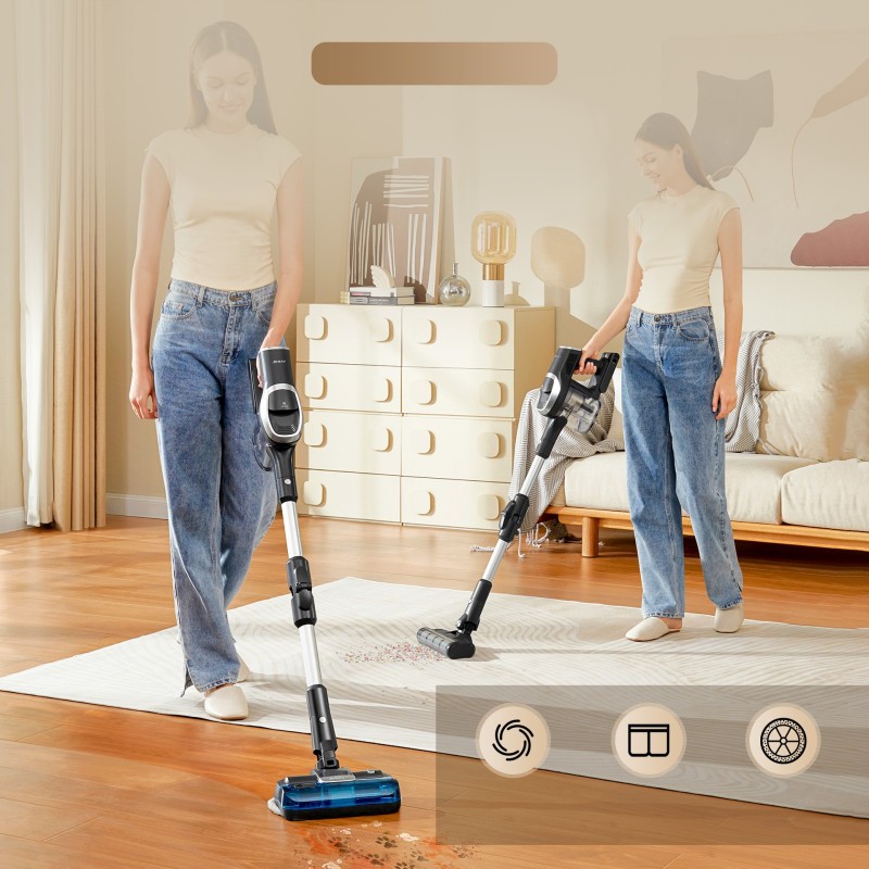 JIMMY JV9 Pro Aqua Aspirateur sans fil, puissance d'aspiration de 160 AW, autonomie jusqu'à 65 minutes