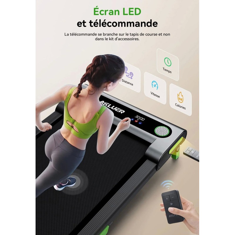 Akluer 480L-A Tapis de marche de bureau ajustable–Performance & confort