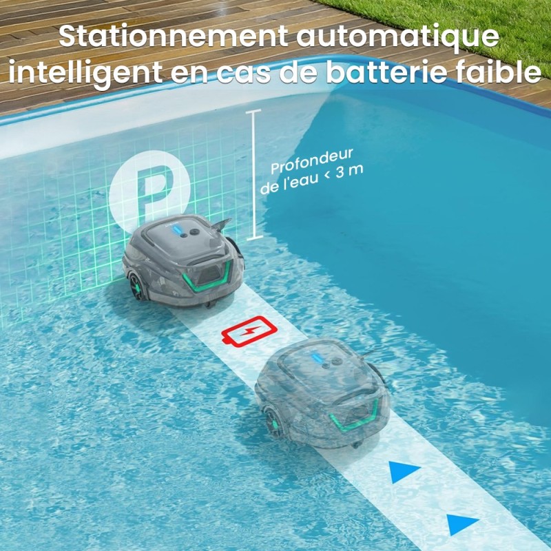 WYBOT A1 Robot aspirateur de piscine sans fil  double filtre  autonomie de 120 minutes  charge rapide en 2,5 heures  pour piscin