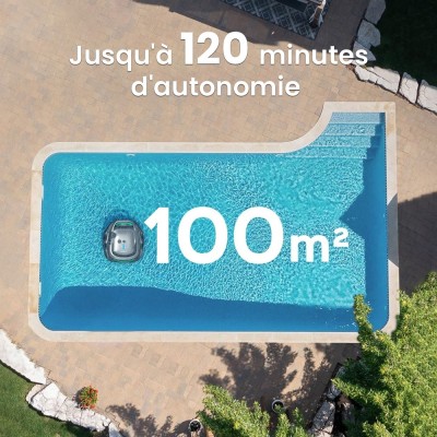 WYBOT A1 Robot aspirateur de piscine sans fil  double filtre  autonomie de 120 minutes  charge rapide en 2,5 heures  pour piscin