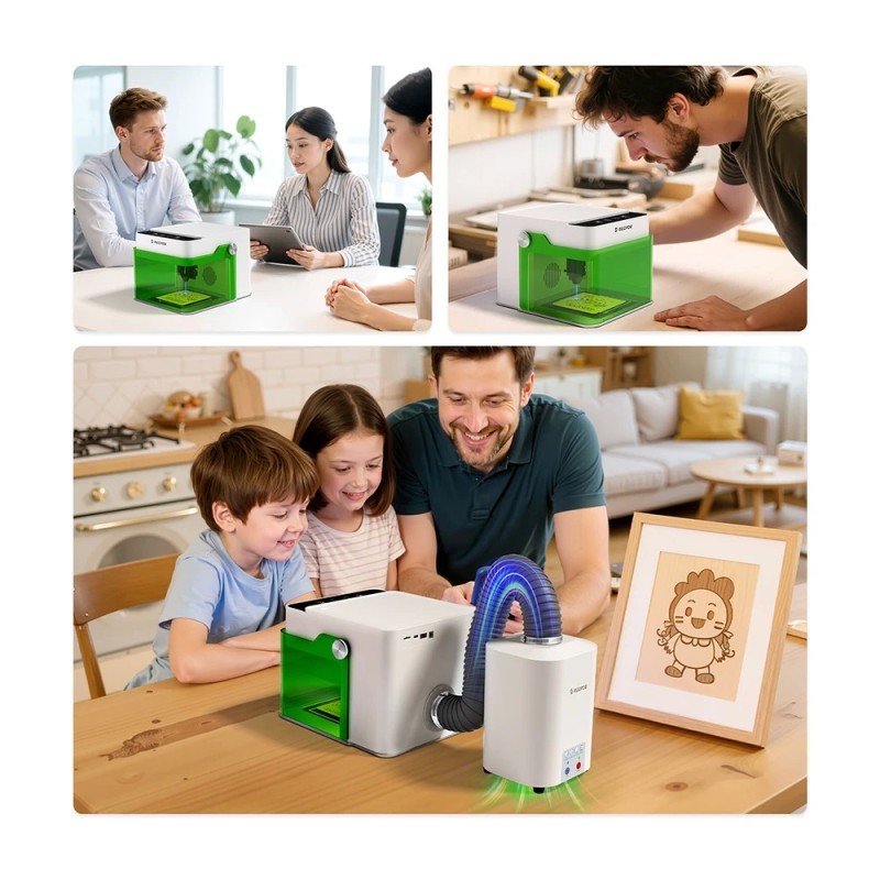 Mecpow M1 5W Graveur Laser de Bureau Certifié FDA Class1 Précision 0.01mm 300+ Matériaux Débutants Portable