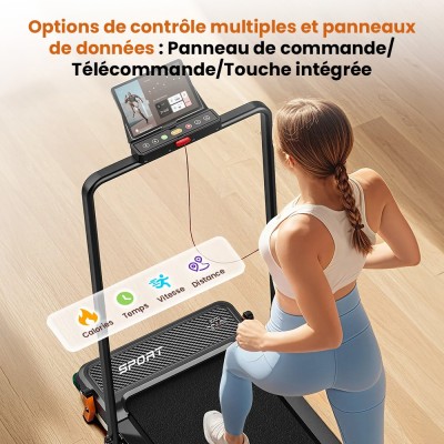 Akluer 520A-B Tapis roulant pliable 2-en-1 – Marche/course, masseur de pieds, moteur 2,5 CV silencieux, 4-6,2 MPH