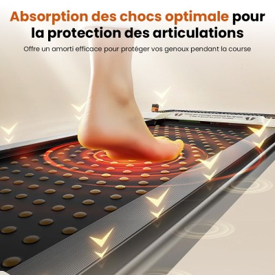 Akluer 520A-B Tapis roulant pliable 2-en-1 – Marche/course, masseur de pieds, moteur 2,5 CV silencieux, 4-6,2 MPH
