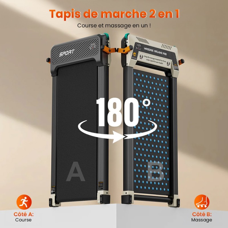 Akluer 520A-A Tapis de Marche Sous Bureau | Tapis Roulant Pliable Silencieux 150 kg