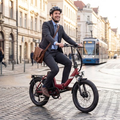 Touroll S3 Pro Vélo Électrique Pliant Fat Bike | 195km Autonomie, 750W