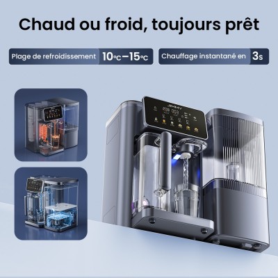 JIMMY R9 PRO – Purificateur d’eau de comptoir par osmose inverse (RO) 7 étapes, UV, eau chaude et froide