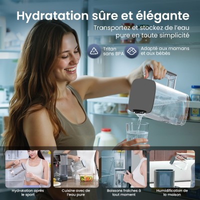 JIMMY R9 PRO – Purificateur d’eau de comptoir par osmose inverse (RO) 7 étapes, UV, eau chaude et froide