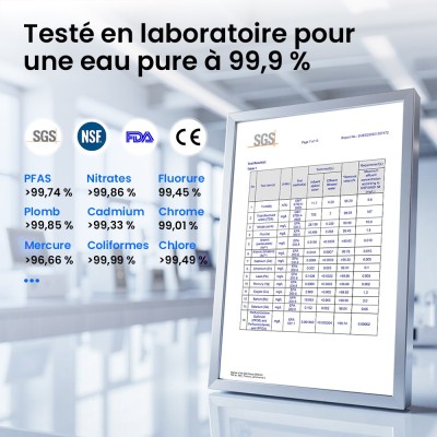 JIMMY R9 PRO – Purificateur d’eau de comptoir par osmose inverse (RO) 7 étapes, UV, eau chaude et froide