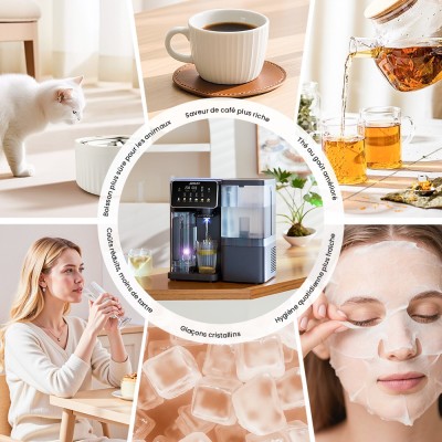 JIMMY R9 PRO – Purificateur d’eau de comptoir par osmose inverse (RO) 7 étapes, UV, eau chaude et froide