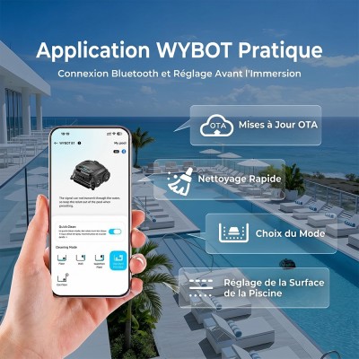 WYBOT B1 Robot de Piscine Sans Fil Connecté