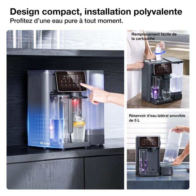 JIMMY R9 Purificateur d'eau par osmose inverse de comptoir purification en 7 étapes avec reminéralisation et stérilisation UV