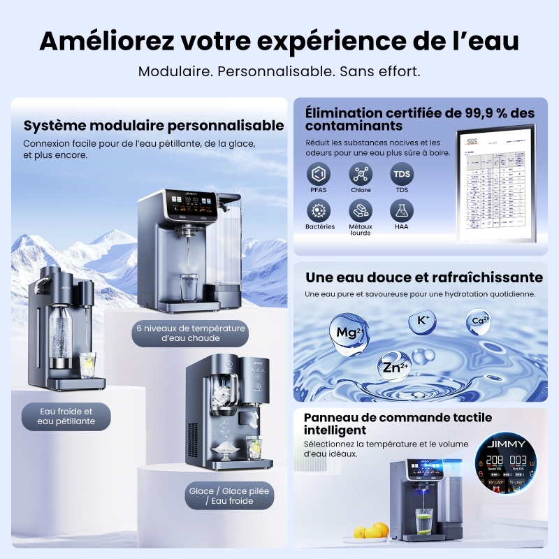 JIMMY Matrix M9 Pro Purificateur d'eau par osmose inverse de comptoir