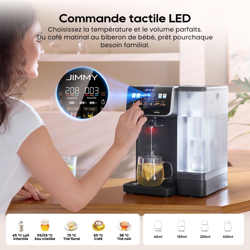 JIMMY Matrix M9 Pro Purificateur d'eau par osmose inverse de comptoir