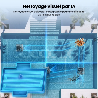 WYBOT S3 Robot de Piscine Sans Fil avec Vision IA & Vidage Auto