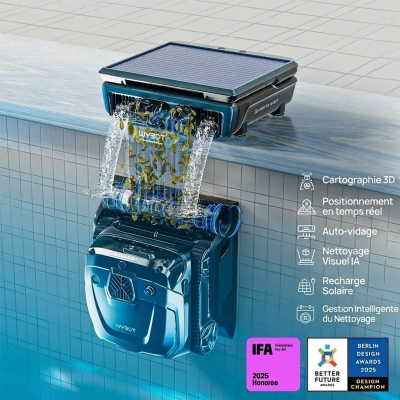 WYBOT S3 Robot de Piscine Sans Fil avec Vision IA & Vidage Auto