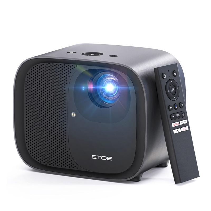 ETOE E3 Pro Vidéoprojecteur 1080P avec Google TV, 600 ANSI Lumens, Auto Focus, Projecteur Home Cinéma Portable