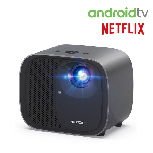 ETOE E3 Pro Vidéoprojecteur 1080P avec Google TV, 600 ANSI Lumens, Auto Focus, Projecteur Home Cinéma Portable
