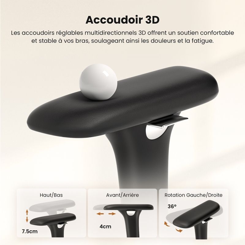 Chaise de Bureau Ergonomique ACGAM CG-5345M | Maille Respirante + Repose-pieds