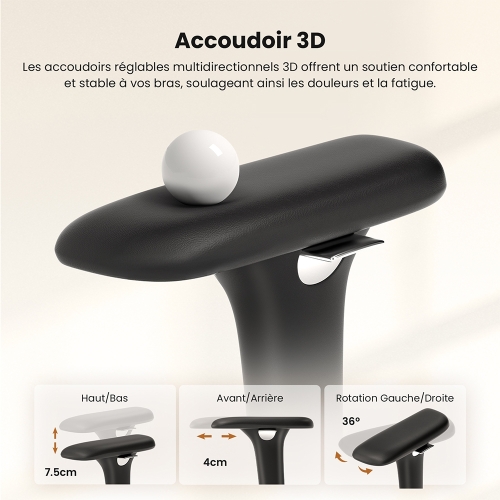 Chaise de Bureau Ergonomique ACGAM CG-5345M | Maille Respirante + Repose-pieds