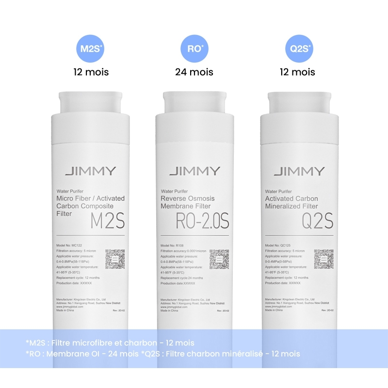 Filtre de Rechange M2S JIMMY R9, R9 Pro, M9 Pro | Cartouche Purificateur