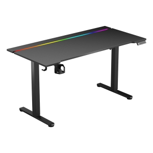 ACGAM JSD5-A1-02 Bureau Assis-Debout Électrique 140 cm – Bureau Ergonomique Réglable en Hauteur avec LED et Mémoire