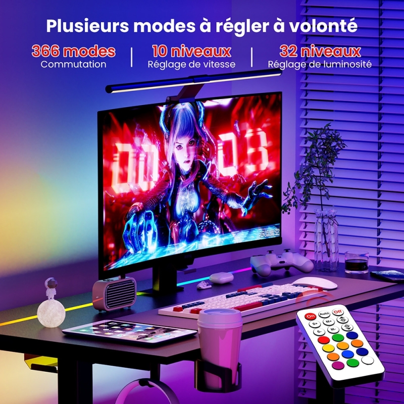 Bureau Assis-Debout Électrique ACGAM JSD5-A1-02 140 cm – Bureau Réglable en Hauteur avec LED et Mémoire