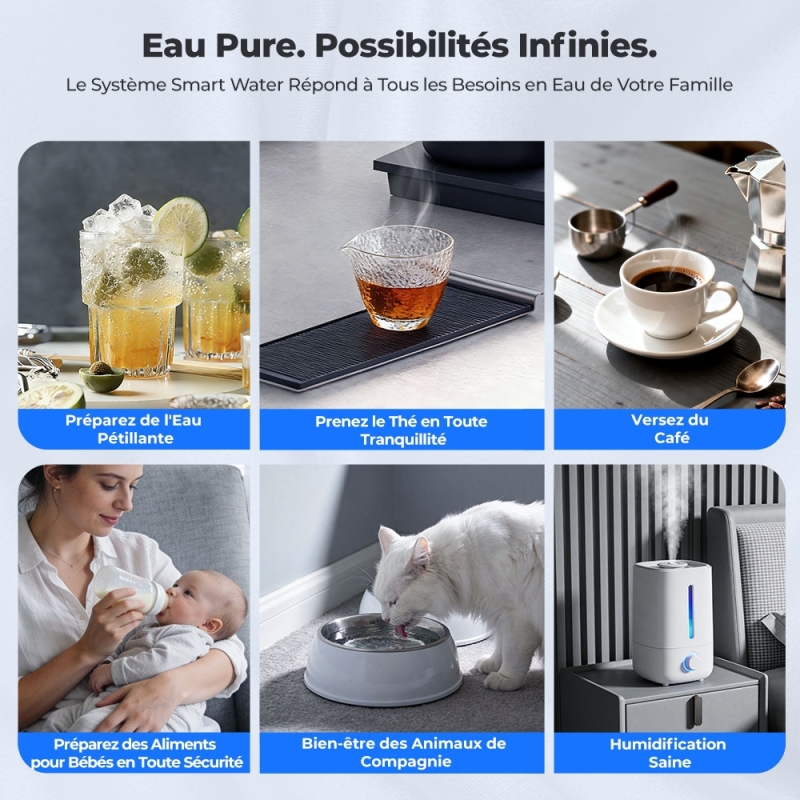 Hydrofast C300 RO Purificateur d'eau de comptoir, distributeur d'eau glacée et pétillante, filtration en 6 étapes
