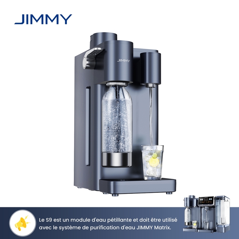 JIMMY Matrix S9 Machine À Eau Gazeuse Froide,100W,0,5 L x 2 Bouteille d'eau Gazeuse  Capacité,Compatible Matrix M9 Pro-Gris