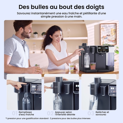 JIMMY Matrix S9 Machine À Eau Gazeuse Froide,100W,0,5 L x 2 Bouteille d'eau Gazeuse  Capacité,Compatible Matrix M9 Pro-Gris
