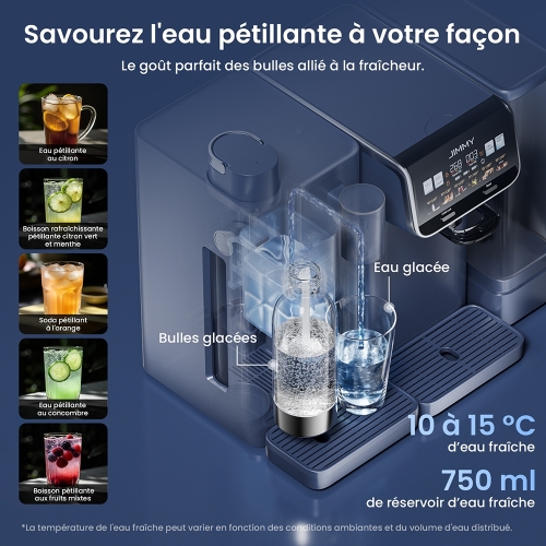 JIMMY Matrix S9 Machine À Eau Gazeuse Froide,100W,0,5 L x 2 Bouteille d'eau Gazeuse  Capacité,Compatible Matrix M9 Pro-Gris