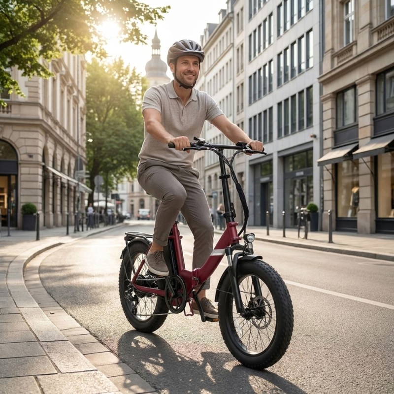 Touroll S3 : Vélo Électrique Tout-Terrain Pliable 20", Fat Bike 450W, 65km