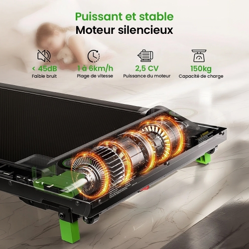 Akluer 480L-A Tapis de marche de bureau ajustable–Performance & confort