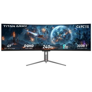 TITAN ARMY C49C1S Écran PC Gamer Incurvé 49 Pouces, 5120x1440, 240Hz, 1ms MPRT