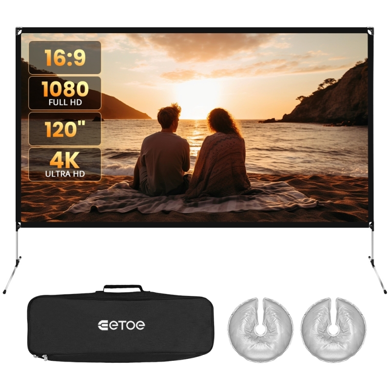 ETOE Écran de Projection Extérieur 120" | Portable & 4K