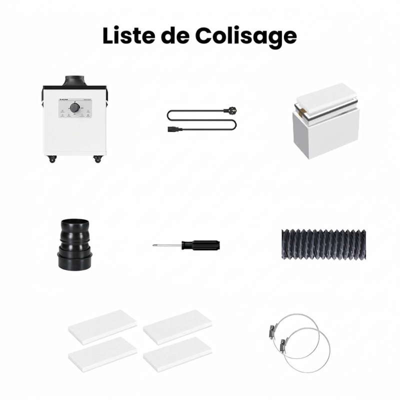Mecpow P150 Extracteur de Fumée 150W pour Gravure Laser