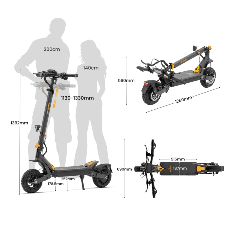 Ausom L1 ABE Trottinette Électrique | 500 W, 70 km, Homologuée