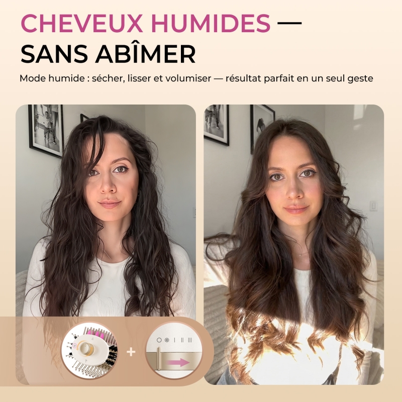GOMYTH V1 Brosse Soufflante 5 en 1 | Ionique & Volume 1200W