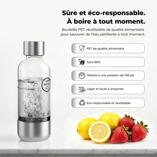 Hydrofast BUB01 Bouteille de Gazéification 400 ml | Sans BPA