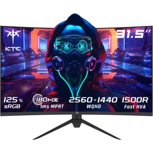 KTC H32S17 Écran PC Gamer Incurvé 1500R 32" 16:9, Résolution 2K, Dalle HVA 180Hz, 1ms HDR10
