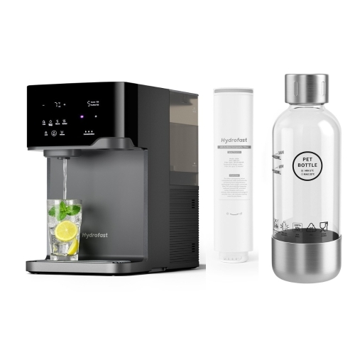 Hydrofast C300 RO Purificateur d'eau de comptoir, distributeur d'eau glacée et pétillante, filtration en 6 étapes