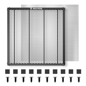 Mecpow H33 Plateau Nid d'Abeille Laser, Zone de Travail de 360x360mm, Panneau Aluminium avec Plaque de Protection