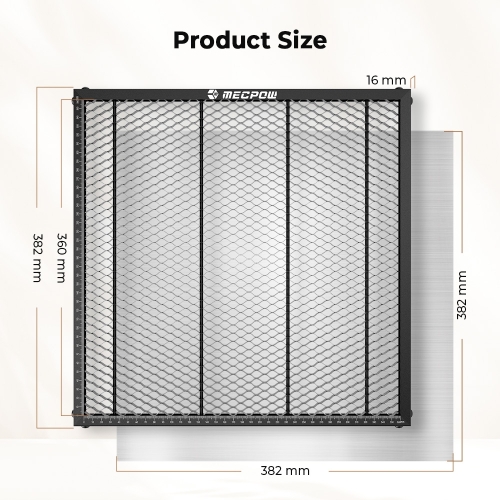 Mecpow H33 Plateau Laser Nid d'Abeille 360x360mm | Coupe Nette