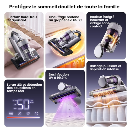 JIMMY BX8 Pro – Aspirateur anti-acariens UV 17 kPa