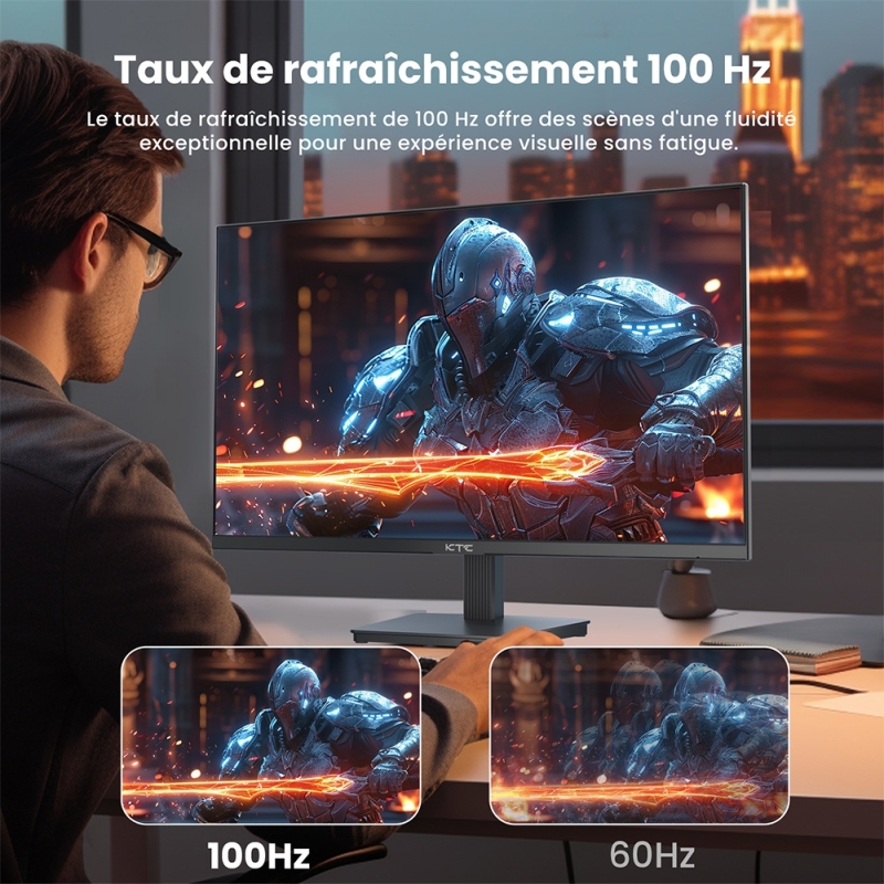 KTC H27T27 | Écran PC Bureau 27" 2K QHD, IPS, 100Hz, 1ms