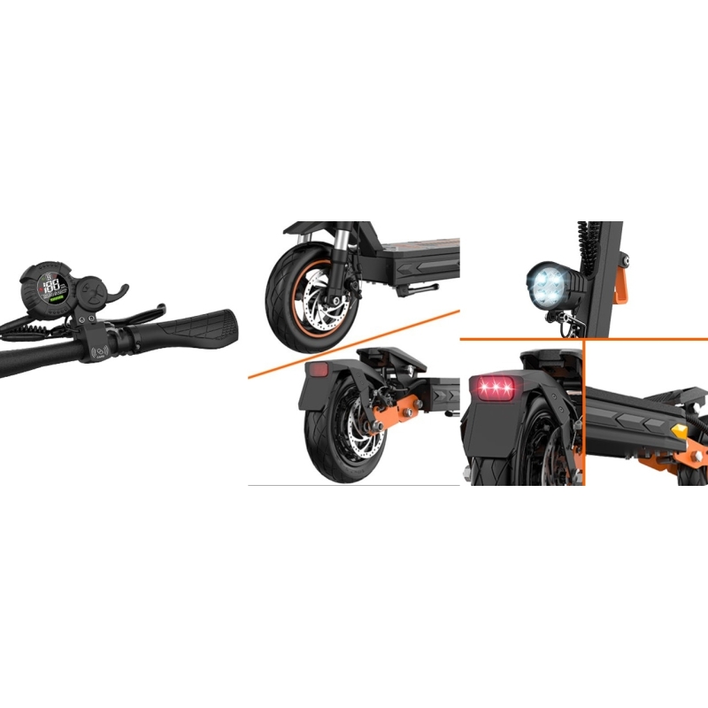 Fynzo T11 Trottinette Électrique 1100W, 20 km/h, 60 km, Pneus 10", NFC
