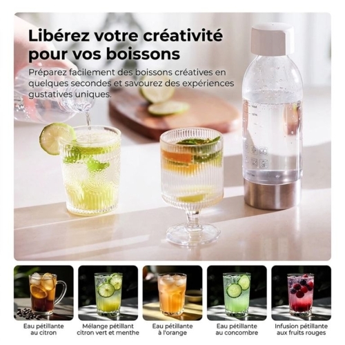 Bouteille JIMMY S9 500 ml – Eau pétillante, PET sans BPA, base inox