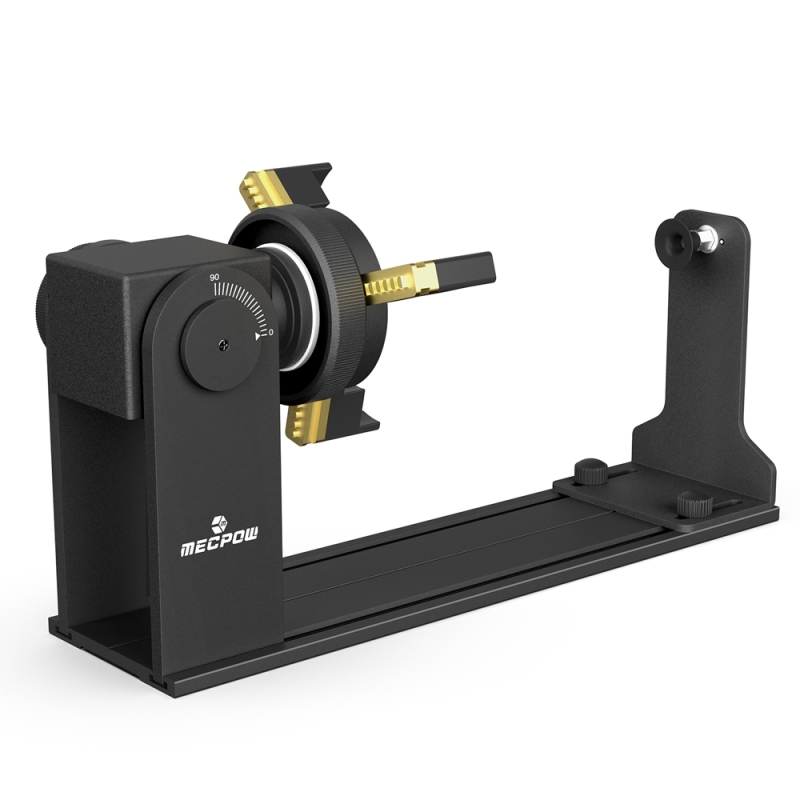 Mecpow G5 Rouleau de rotation laser, inclinable à 90° avec mandrin 360° pour gravure laser