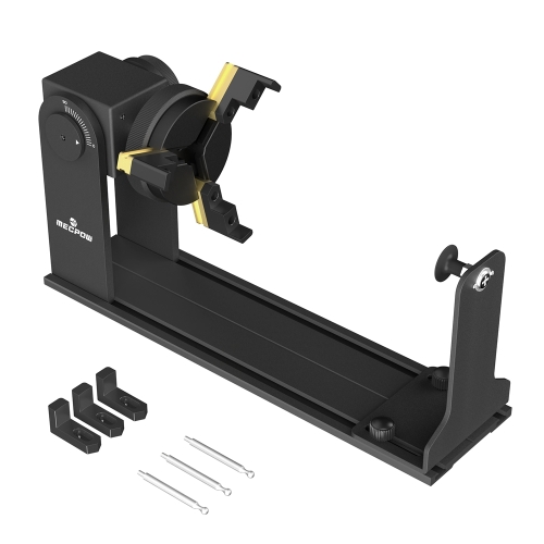 Mecpow G5 Rouleau de rotation laser, inclinable à 90° avec mandrin 360° pour gravure laser